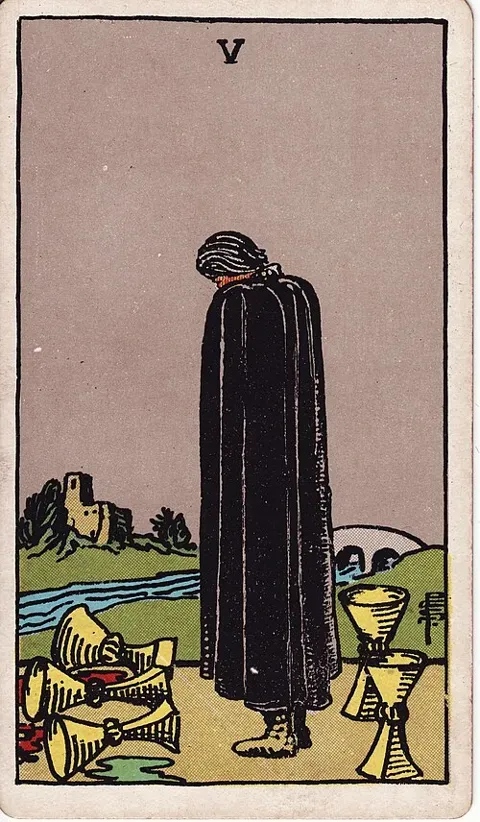 Five of Cups, Rider–Waite–Smith tarot (1909)