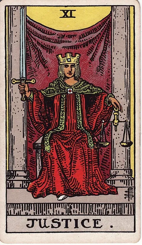 Justice, Rider–Waite–Smith tarot (1909)