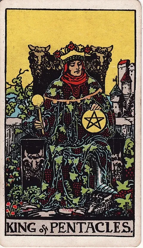 King of Pentacles, Rider–Waite–Smith tarot (1909)
