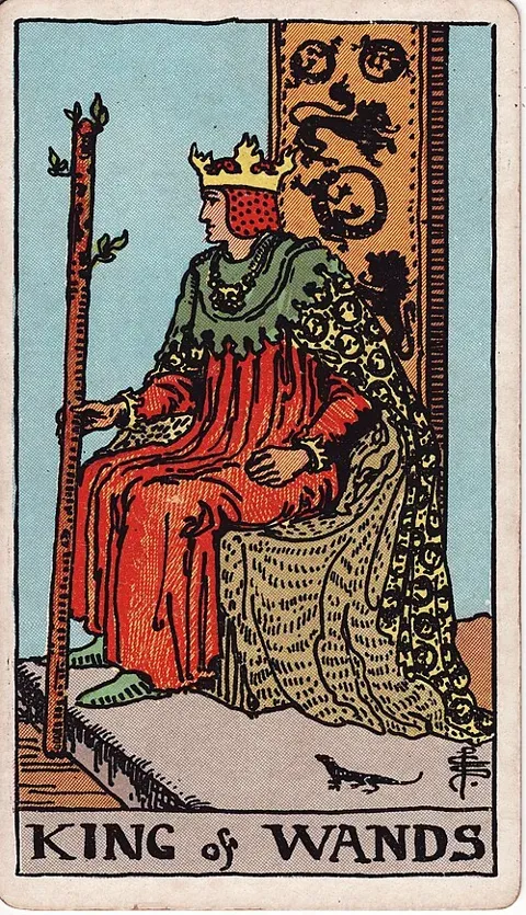 King of Wands, Rider–Waite–Smith tarot (1909)