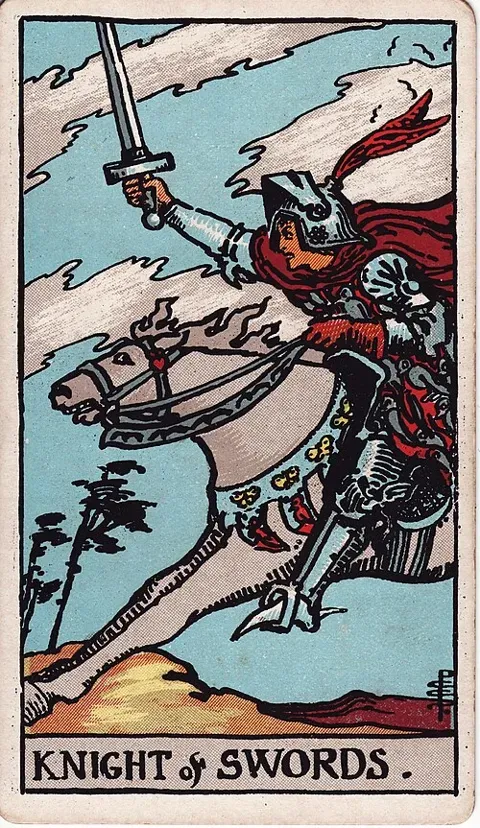 Knight of Swords, Rider–Waite–Smith tarot (1909)