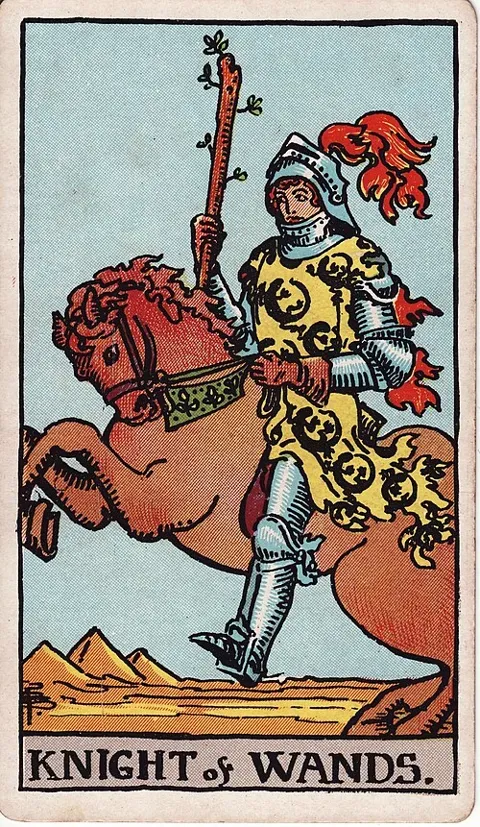 Knight of Wands, Rider–Waite–Smith tarot (1909)