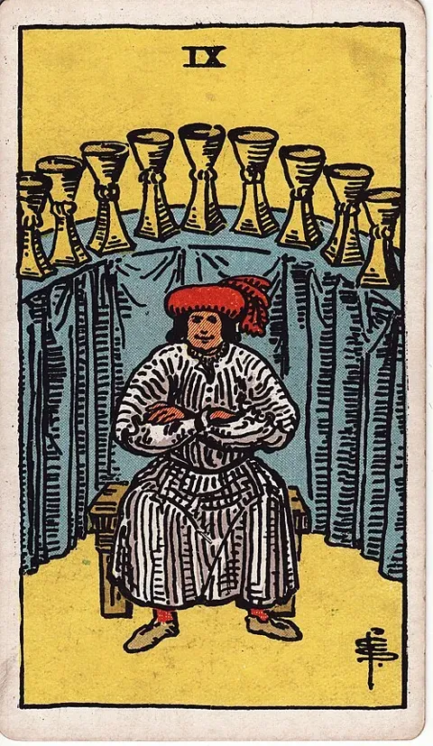 Nine of Cups, Rider–Waite–Smith tarot (1909)