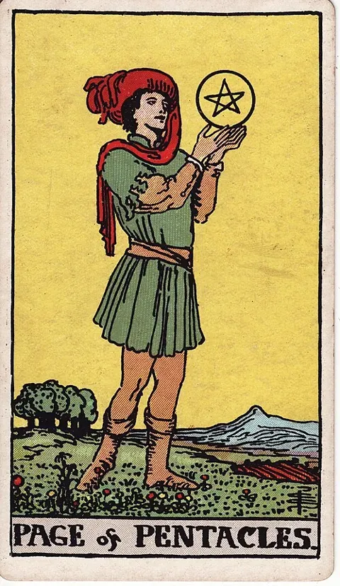 Page of Pentacles, Rider–Waite–Smith tarot (1909)