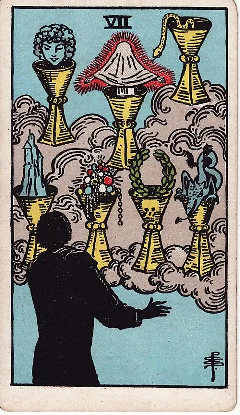 Seven of Cups, Rider–Waite–Smith tarot (1909)