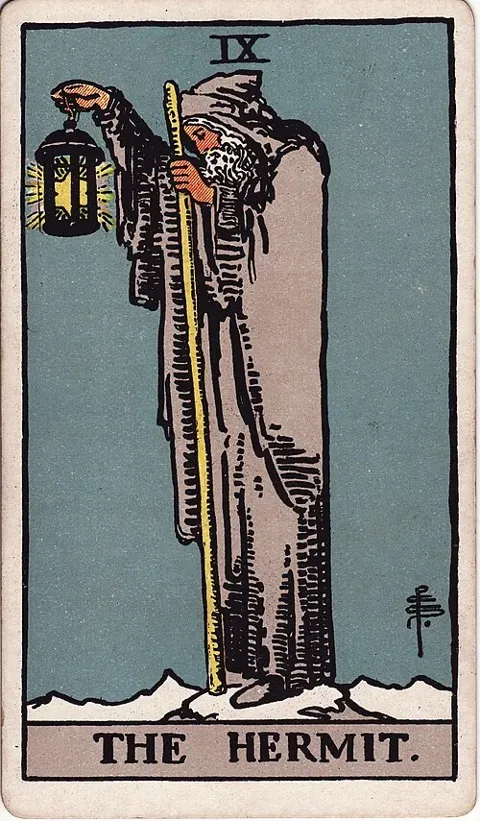 The Hermit, Rider–Waite–Smith tarot (1909)