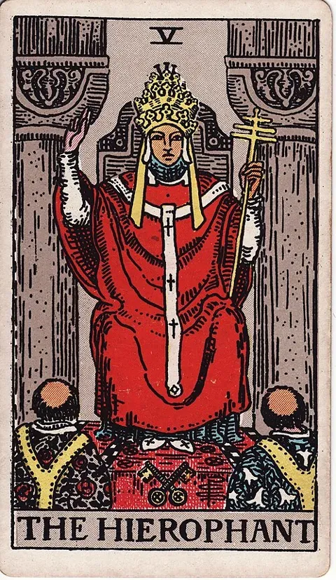 The Hierophant, Rider–Waite–Smith tarot (1909)