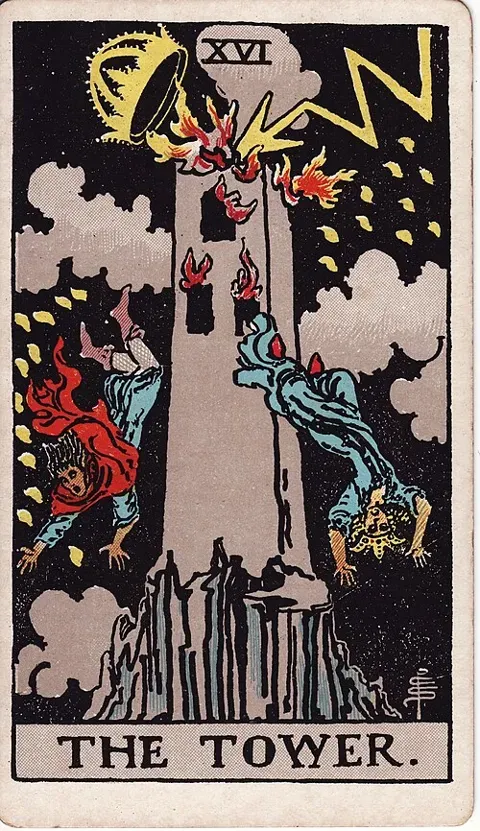 The Tower, Rider–Waite–Smith tarot (1909)