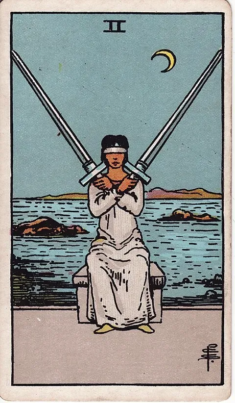 Two of Swords, Rider–Waite–Smith tarot (1909)